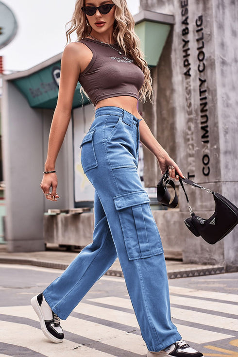 'Novalie' High Waist Cargo Pants - Celes Fashion